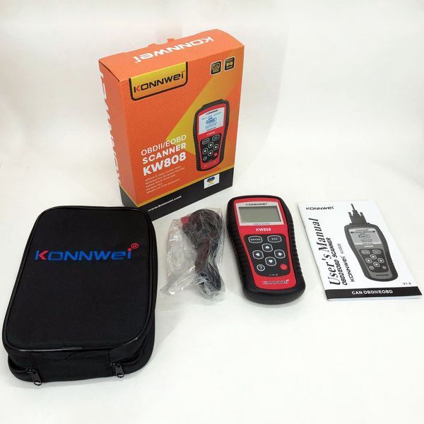 Автомобильный диагностический сканер Konnwei KW808 OBD II/EOBD, Автотестер универсальный Адаптер 00016766 фото