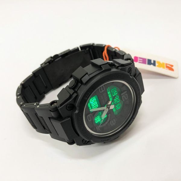 Часы наручные мужские SKMEI 1452BK BLACK, водонепроницаемые мужские часы. Цвет: черный 00022040 фото