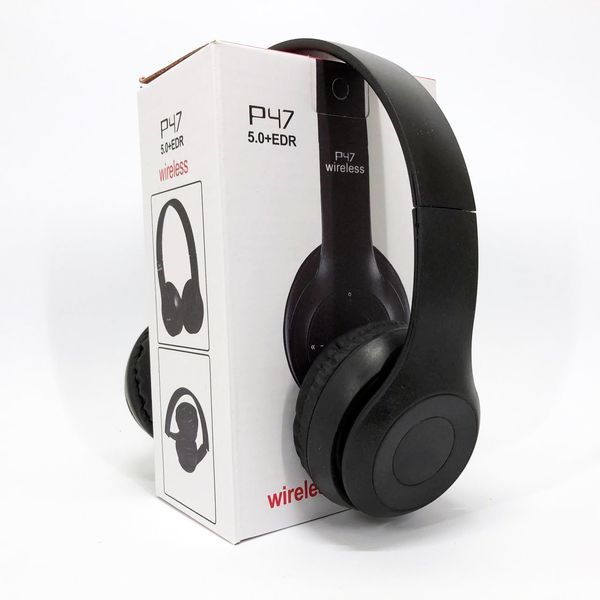 Бездротові навушники Bluetooth Wireless Headset P47 Black Гарнітура для ПК, телефону з мікрофоном 00023816 фото