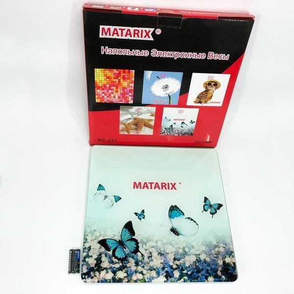 Ваги для підлоги MATARIX MX-452 180 кг, Ваги для вимірювання маси тіла, Електронні ваги метелика 00012690 фото
