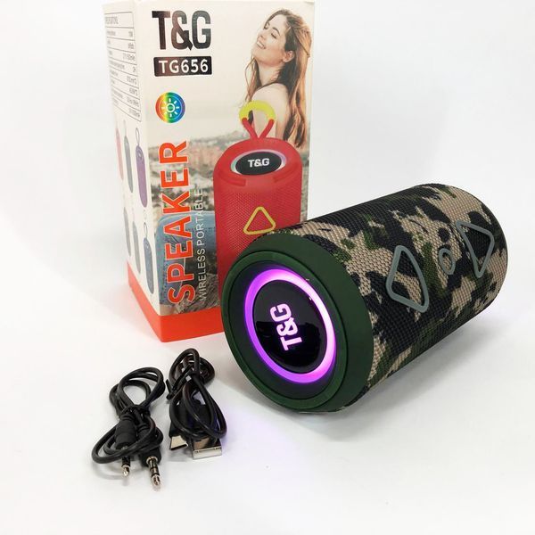 Bluetooth колонка портативная TG656 FM-радио, Громкая колонка для вечеринки. Цвет: камуфляж 00017240 фото