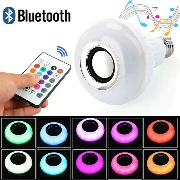 Світлодіодна лампа з Bluetooth колонкою Bulb 12Вт в патрон Е27, RGB світильник з динаміком та пультом PRP 00022495 фото
