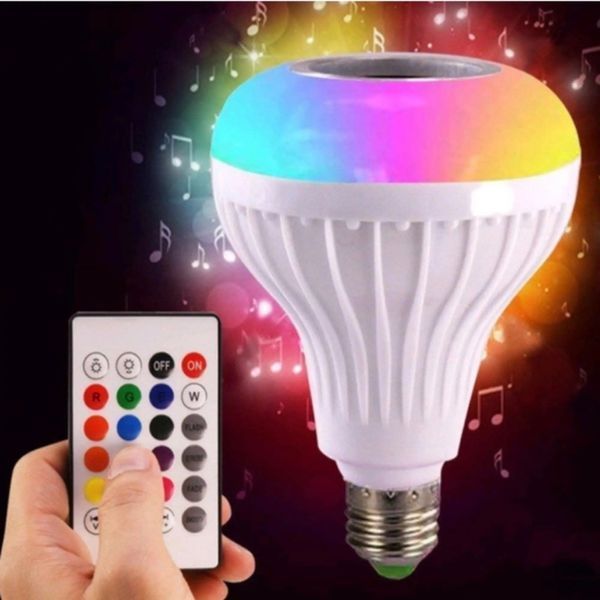 Світлодіодна лампа з Bluetooth колонкою Bulb 12Вт в патрон Е27, RGB світильник з динаміком та пультом PRP 00022495 фото