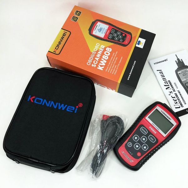 Автомобильный диагностический сканер Konnwei KW808 OBD II/EOBD, Автотестер универсальный Адаптер 00016766 фото