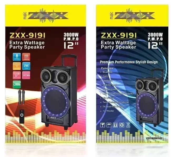 Bluetooth Колонка ZXX-9191, акумуляторна, акустична система 00017850 фото
