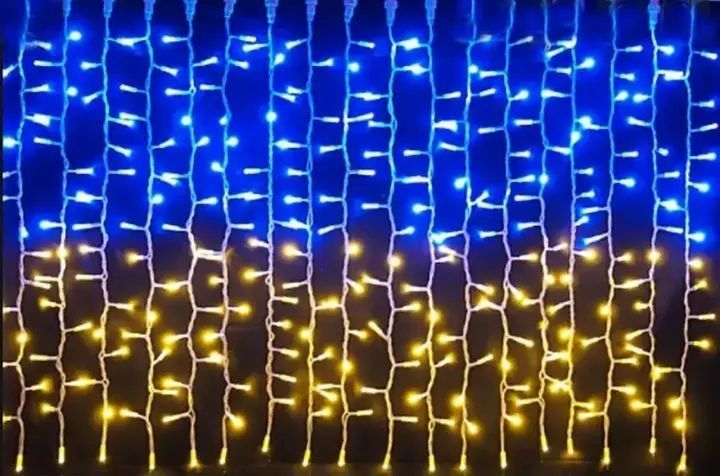 Патриотическая гирлянда штора Флаг Украины 2*2м 160 LED классическая IP44 00024827 фото