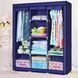Шафа тканинна 3 секції складана з каркасом STORAGE WARDROBE 175 х 130 х 45 см Каркасна. Колір: синій 00012580 фото 1