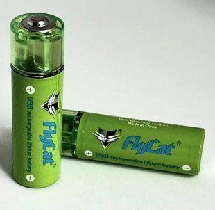 Аккумуляторы с USB батарейка AA FluCat 1.5V 1500 mAh (2 шт.) 00018129 фото