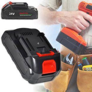 Літій-іонний акумулятор KRAFFTEC 24V 1500mAh для електроінструментів, Акумулятори для дриля шуруповерта 00012677 фото