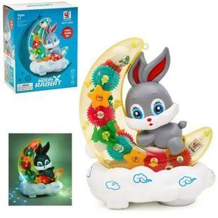 Музыкальная игрушка-ночник Зайчик на месяц YJ3043 00016626 фото