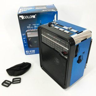 Радіоприймач GOLON RX-9100 USB+SD Радіо з ліхтарем, Ретро радіо, FM передавач. Колір: синій 00017787 фото
