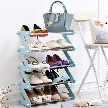 Полиця для взуття органайзер компактний стійка складана Shoe Rack YH 8802-5 зберігання речей та взуття 5 полиць 00014070 фото