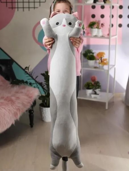 коричневый Мягкая Игрушка Кот Длинний 90см Подушка Обнимашка 00016063 фото