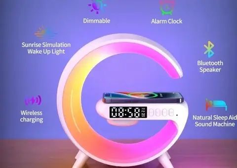 Настольная смарт-лампа с беспроводной зарядкой и динамиком Smart Light Sound Machine G63 00017407 фото
