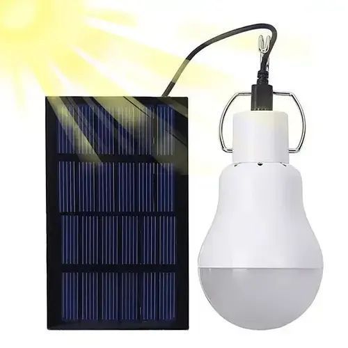 Лампа світлодіодна акумуляторна VHG CL-028 із сонячною панеллю 10Вт 5600K 6В Led Solar Emergency Bulb(8423) 00023673 фото