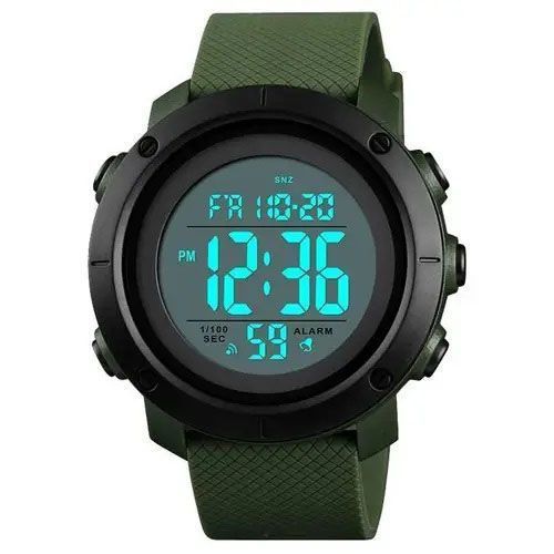 Часы наручные мужские SKMEI 1434AGWT ARMY GREEN-WHITE, часы армейские оригинал. Цвет: зеленый 00022137 фото
