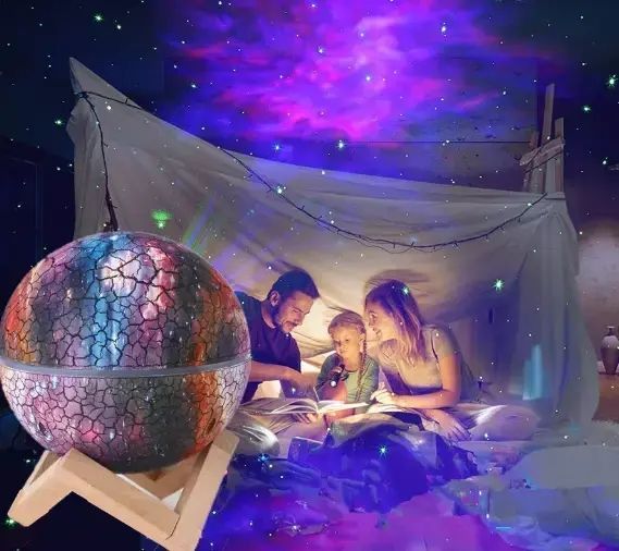 Проектор - ночник с колонкой и мелодиями для сна на поставке "Планета" k880 проектор звездного неба 00024497 фото