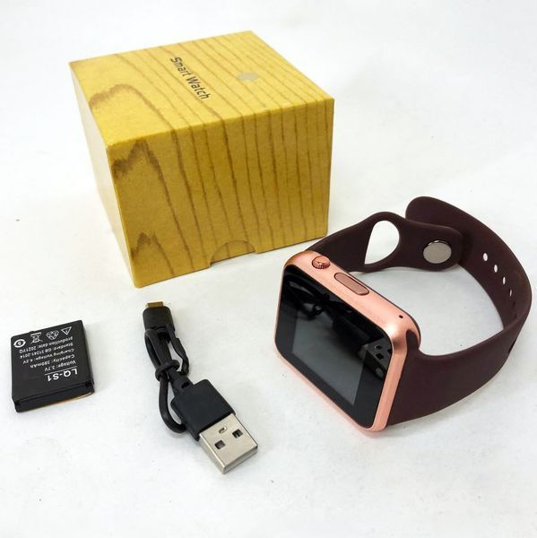 Смарт-годинник Smart Watch A1 розумний електронний зі слотом під sim-карту + карту пам'яті micro-sd. Колір: золотий 00022484 фото