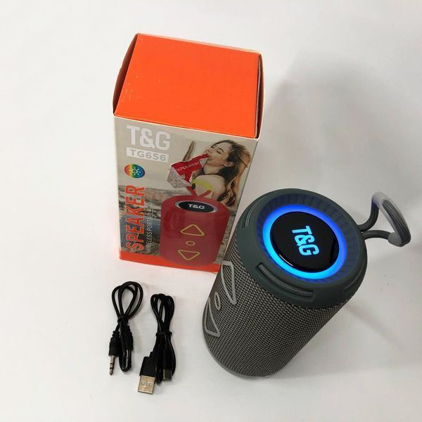 Bluetooth колонка портативная TG656 FM-радио, Громкая блютуз колонка, Колонка для вечеринки. Цвет: серый 00017241 фото