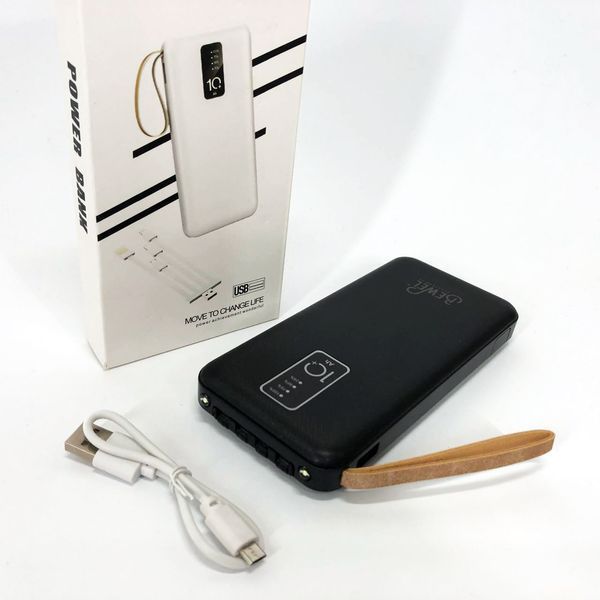 Power Bank зарядний пристрій на сонячній батареї 10000mAh з індикатором заряду. Колір: чорний 00023530 фото