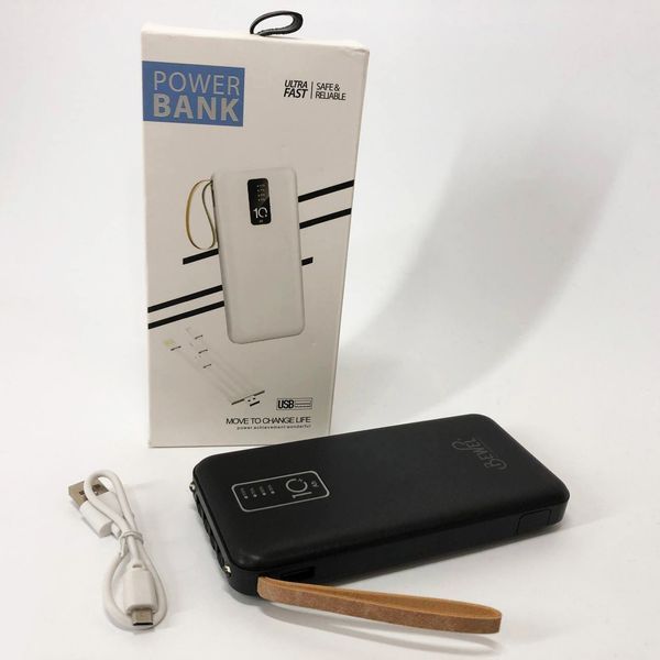 Power Bank зарядний пристрій на сонячній батареї 10000mAh з індикатором заряду. Колір: чорний 00023530 фото