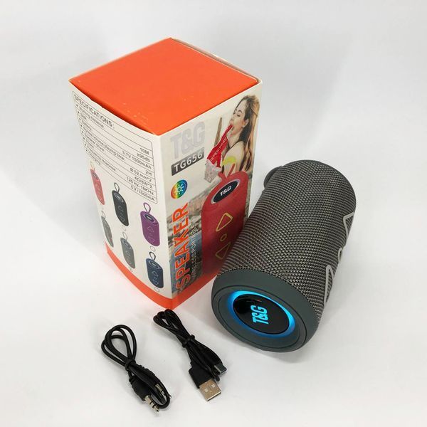 Bluetooth колонка портативная TG656 FM-радио, Громкая блютуз колонка, Колонка для вечеринки. Цвет: серый 00017241 фото