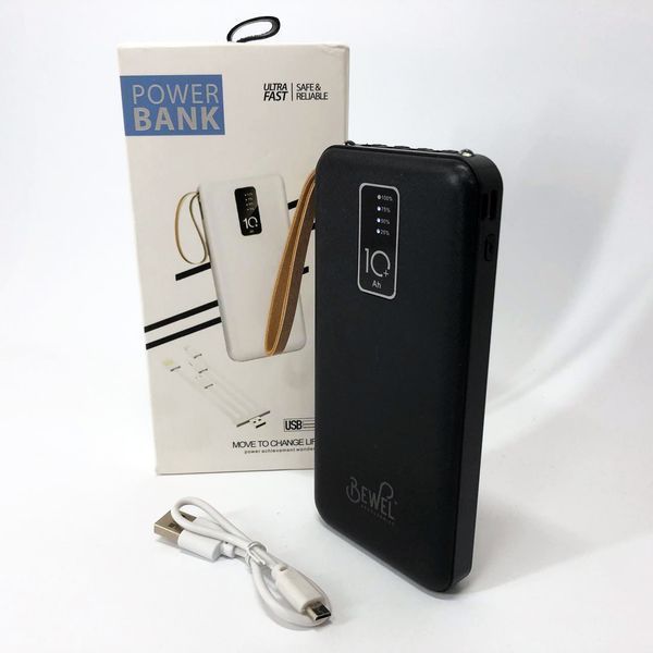 Power Bank зарядний пристрій на сонячній батареї 10000mAh з індикатором заряду. Колір: чорний 00023530 фото