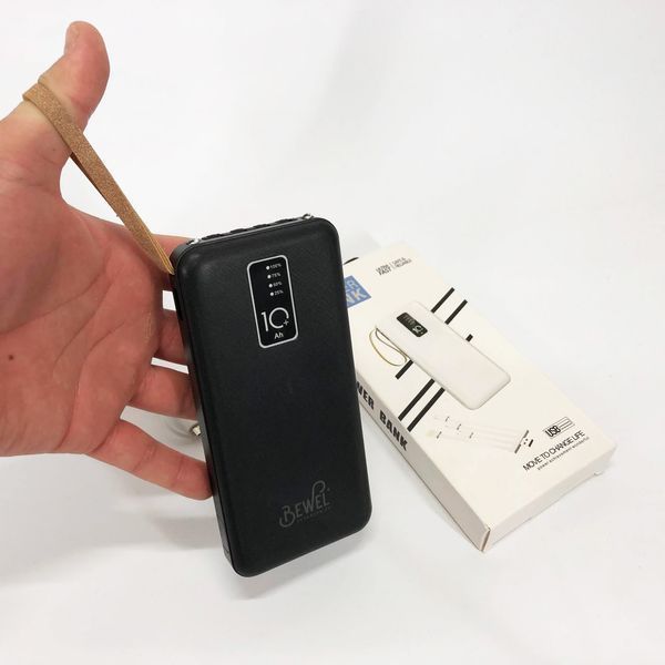 Power Bank зарядний пристрій на сонячній батареї 10000mAh з індикатором заряду. Колір: чорний 00023530 фото