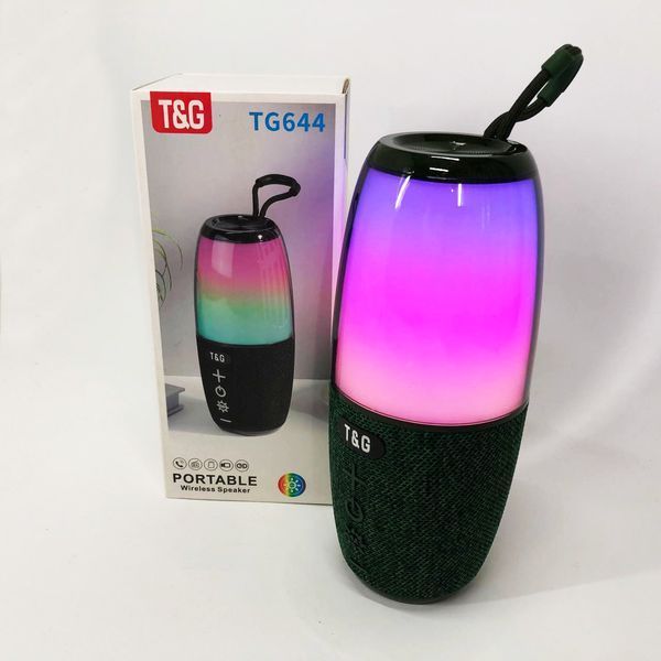 Портативная колонка TG644 5W с RGB подсветкой и ремешком, Беспроводная колонка мощная. Цвет: зеленый 00017209 фото