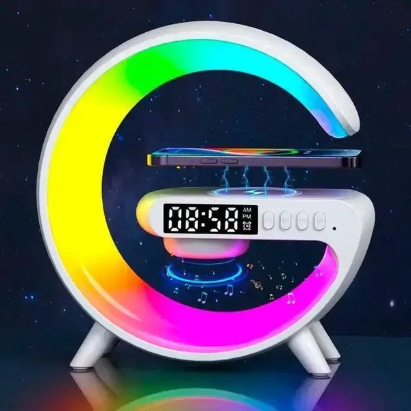 Настольная смарт-лампа с беспроводной зарядкой и динамиком Smart Light Sound Machine G63 00017407 фото