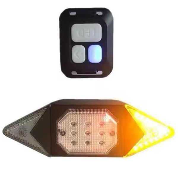 Світлодіодний велофонарь ly-6700 с указанием поворотов (red+yellow+blue), waterproof, мигающий велофонарь 00016744 фото