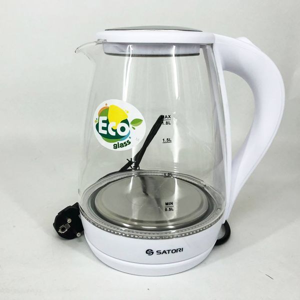 Електрочайник Satori SGK-4105-WT 1.8 л 1500 Вт, стильний електричний чайник, чайники з підсвічуванням 00018894 фото