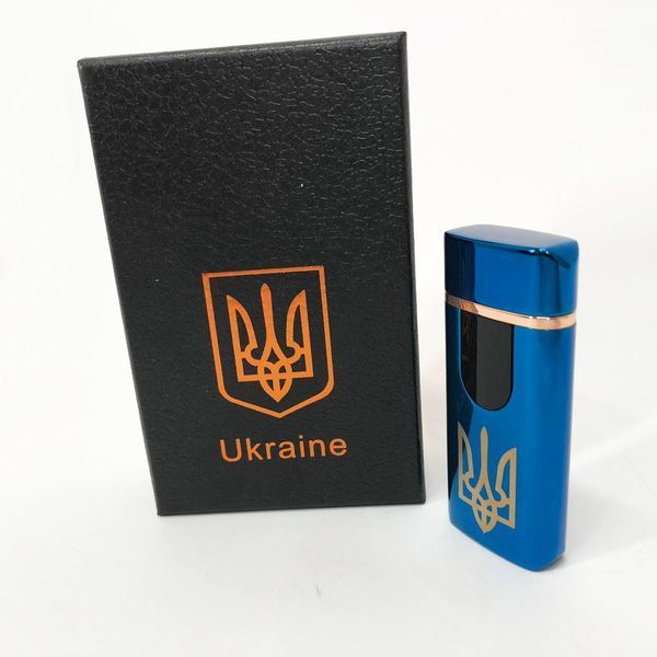 Електрична та газова запальничка Україна із USB-зарядкою HL-431, запальничка спіральна. Колір: синій 00023537 фото