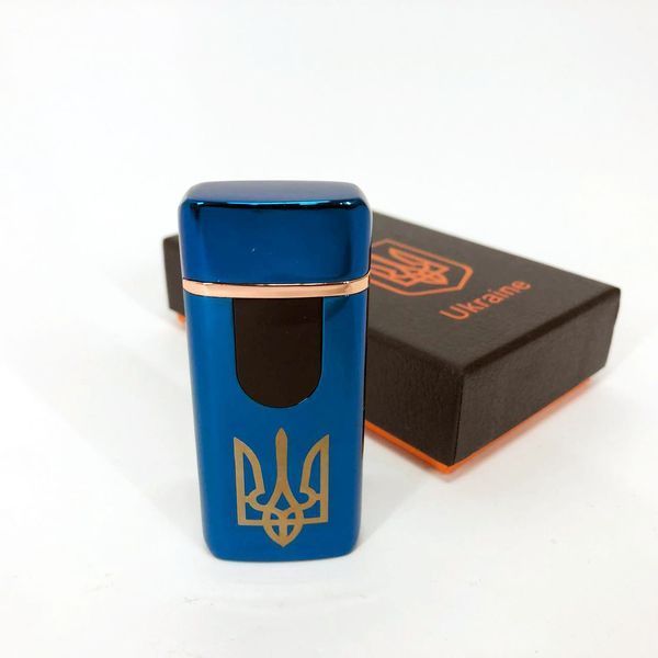 Електрична та газова запальничка Україна із USB-зарядкою HL-431, запальничка спіральна. Колір: синій 00023537 фото