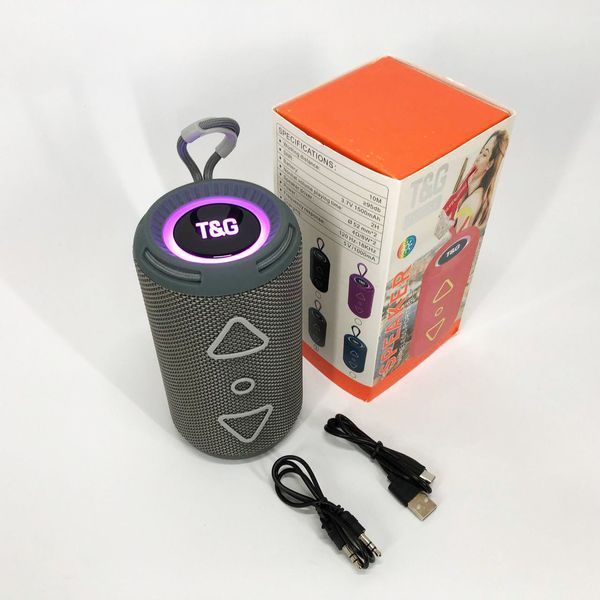Bluetooth колонка портативная TG656 FM-радио, Громкая блютуз колонка, Колонка для вечеринки. Цвет: серый 00017241 фото