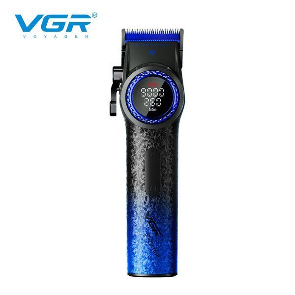 Профессиональная машинка для стрижки волос VGR V-001 BLUE с дисплеем 9000 об/мин и 10 насадками 1,5-24 мм 00014833 фото