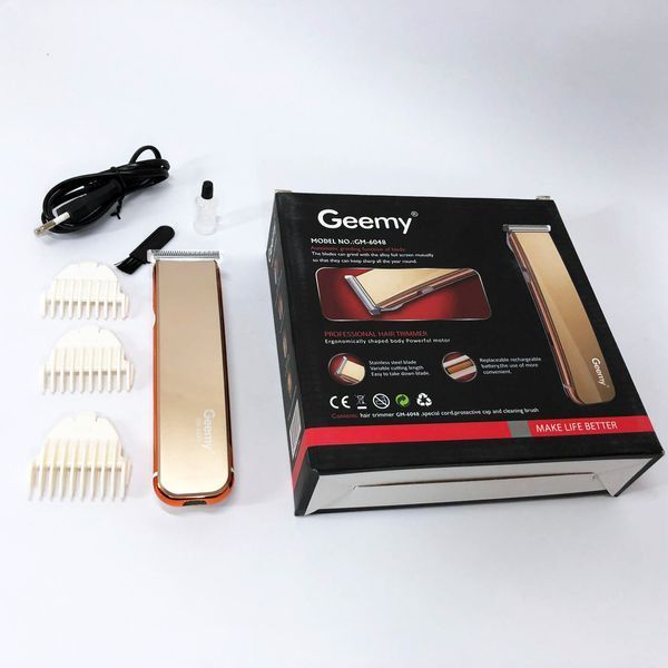 Машинка для стрижки GEMEI GM-6048, Машинка для стрижки домашня, електробритва для голови. Колір: золотий 00015439 фото
