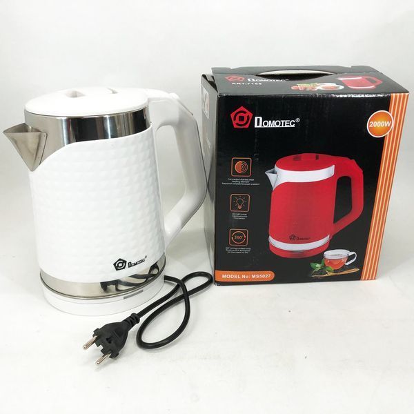Электрочайник Domotec MS-5027 2.2 л 2000 Вт. Цвет: белый 00019406 фото
