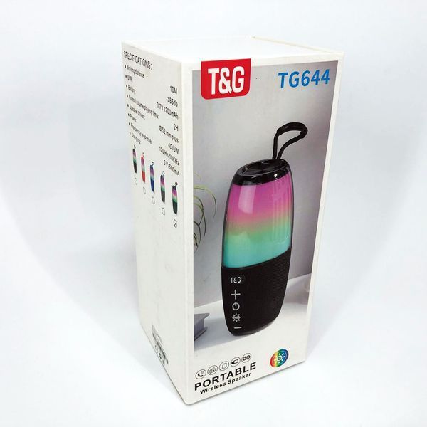 Портативная колонка TG644 5W с RGB подсветкой и ремешком, Беспроводная колонка мощная. Цвет: зеленый 00017209 фото
