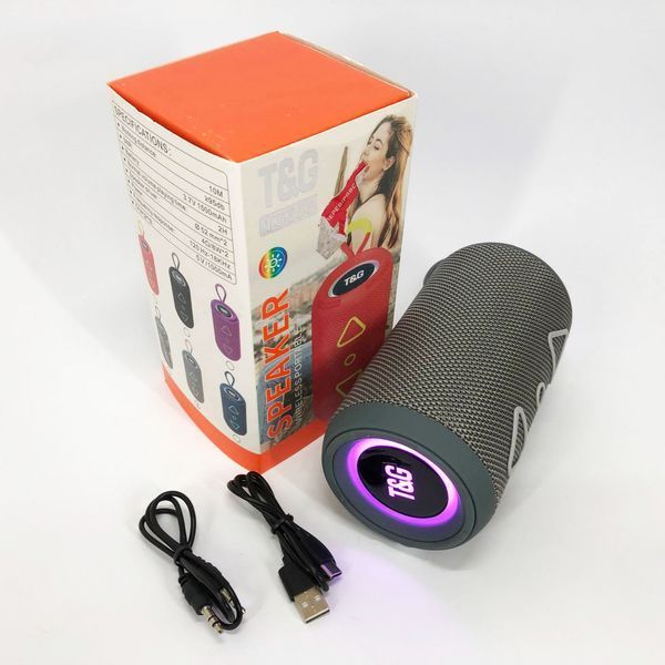 Bluetooth колонка портативная TG656 FM-радио, Громкая блютуз колонка, Колонка для вечеринки. Цвет: серый 00017241 фото