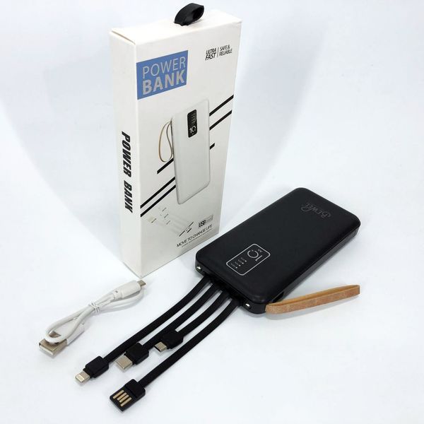 Power Bank зарядний пристрій на сонячній батареї 10000mAh з індикатором заряду. Колір: чорний 00023530 фото