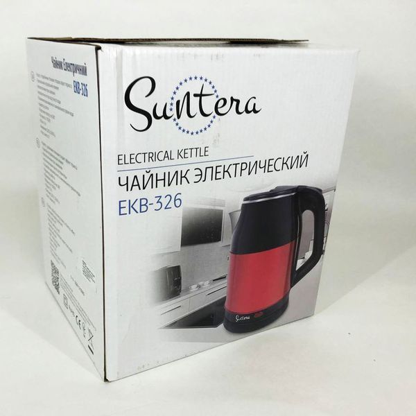 Электрочайник Suntera EKB-326R 1500 Вт/ Хороший электрический чайник / Чайник дисковый. Цвет: красный 00018936 фото