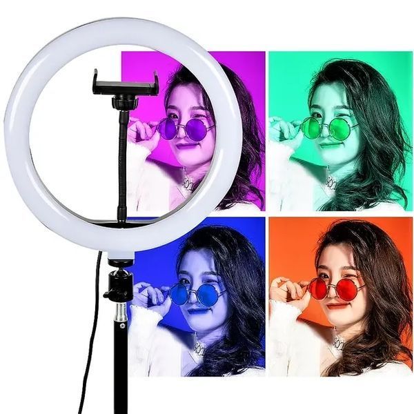 Кільцева LED лампа RGB MJ38 38см 220V 1 крепл.тел USB + пульт 00023258 фото