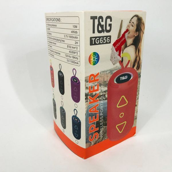Bluetooth колонка портативная TG656 FM-радио, Громкая блютуз колонка, Колонка для вечеринки. Цвет: серый 00017241 фото
