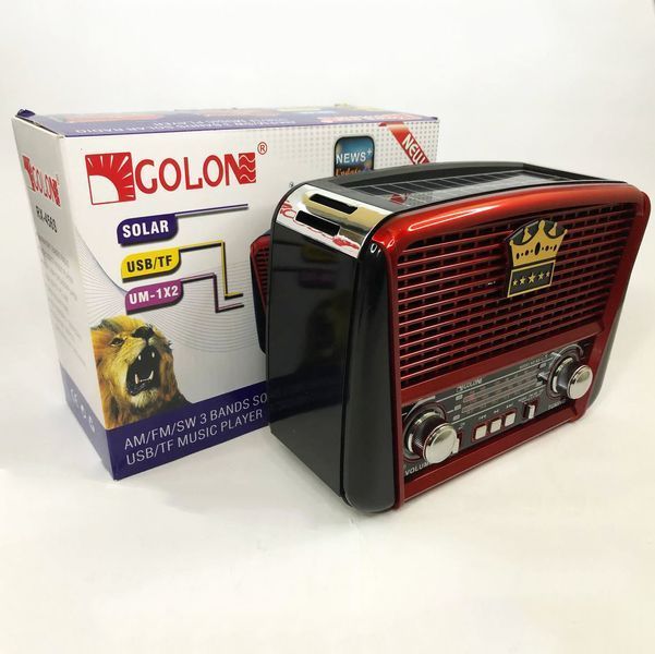 Радіоприймач Golon RX-455S USB / акумулятор сонячна панель, Радіоприймач з гарним прийомом для дачі 00017280 фото