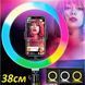Кільцева LED лампа RGB MJ38 38см 220V 1 крепл.тел USB + пульт 00023258 фото 2