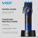 Профессиональная машинка для стрижки волос VGR V-001 BLUE с дисплеем 9000 об/мин и 10 насадками 1,5-24 мм 00014833 фото 26