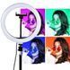 Кільцева LED лампа RGB MJ38 38см 220V 1 крепл.тел USB + пульт 00023258 фото 4