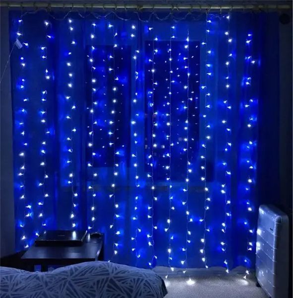 Праздничная гирлянда занавес "Штора" на окно 200LED 3х2м цвет Синий USB 00024769 фото