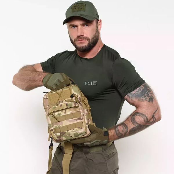 Тактическая сумка-рюкзак через плечо с Cordura 900D, камуфляж, трансформер, MOLLE 00018386 фото
